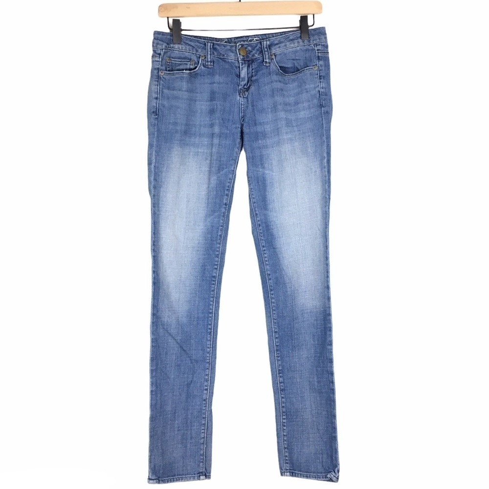 AMERICAN EAGLE Jeans Skinny Slim Low Rise Y2K Patchwork Boho Denim 4 Regular - Picture 2 of 12